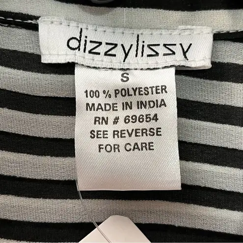 Dizzy Lizzy Sheer Mesh Striped Blouse - Size S