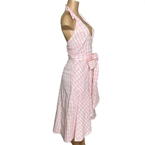 Boston Proper New. pink gingham check dress. S/4. Retail $149
