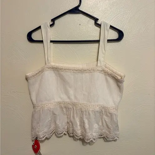 Cider White Sleeveless Peplum Crop Top