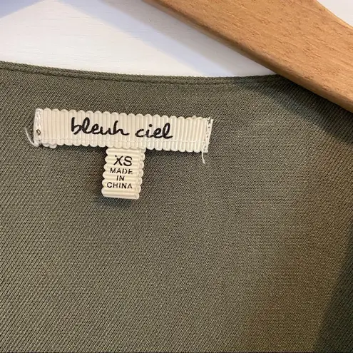 Bleuh Ciel Olive Draped Cardigan Jacket. Size XSmall. EUC