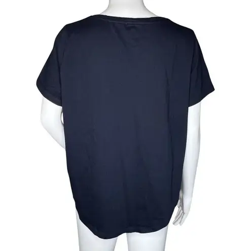 Lili's Closet Shirt Womens XL Navy Blue White Anchor Tee Casual Nautical Coastal