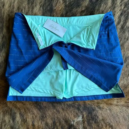 Lady Hagen  Blue Eyelet Turquoise Lined Athleisure Skort Size 16 NWT