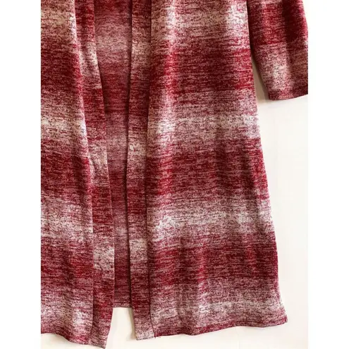 Wonderland by Orange Size Medium Sweater Cardigan Duster Red White Long Sleeve