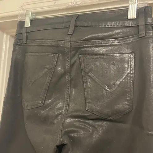 Hudson Barbara Super Skinny Black Coated Jeans
