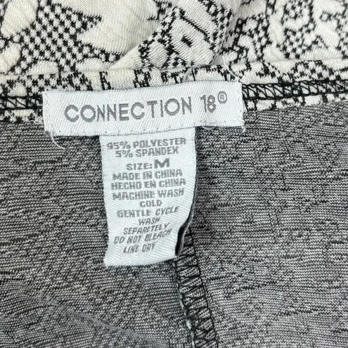 Connection 18 Gray White Lace Square Neck Long Sleeve Sweater Cropped Top Size M Size M