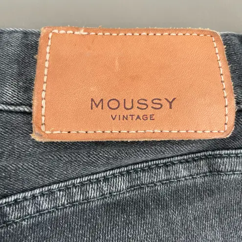 Moussy Vintage Velma Skinny Black Wash Gray Distressed Cropped Denim Jeans 26