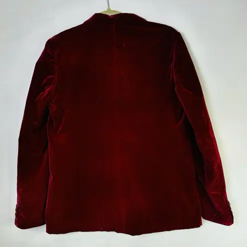 Vintage 1960’s Classic Burgundy Velvet Blazer Cotton by Butterfly For Prestige Red