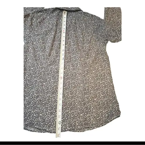 G.H. Bass & Co. Chic Cottagecore Button Up Shirt Women’s Large Navy Floral NWOT Black