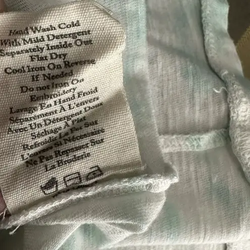 Love Shack Fancy  blue tie dye short sleeve crop Top Size S