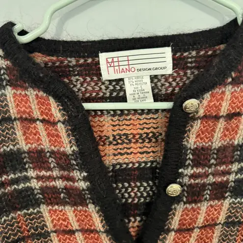 Vintage Milano Design Group Plaid Button Down Sweater Women's Size Large Mohair - Image 5