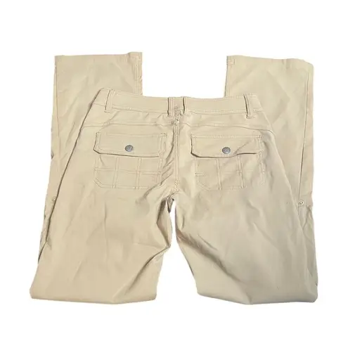 prAna Women's Size 4 Tan Cargo Hiking Pants Convertible Button Legs
