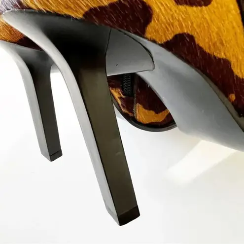 Vintage Giraffe Print Square Toe Boots Size 40 EU Hair on Hide Timeless Brazil Tan