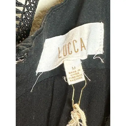 Lucca Couture Lucca Women's LCD2382 Size M Black Floral Ahimsa Maxi Dress EUC