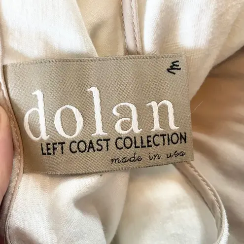 Dolan Left Coast Tunic Top Color Block Hem Short Sleeve Casual White Beige M Size M