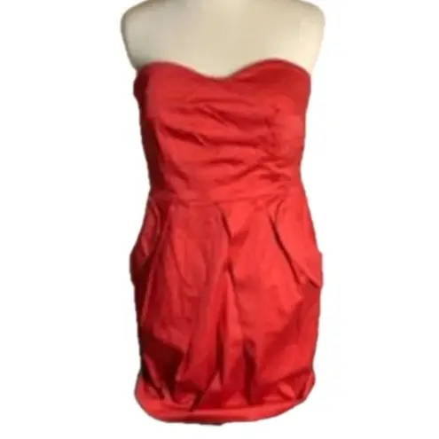 I.N. San Francisco Bold Red Strapless Sweetheart Party Dress Size 9