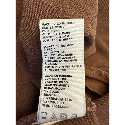 James Perse High Twist Jersey Oversized Polo Brown V-Neck Top NWT Size 0 XS