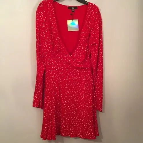 Missguided ✨ Red Star Ruffle Detail Tea Dress✨