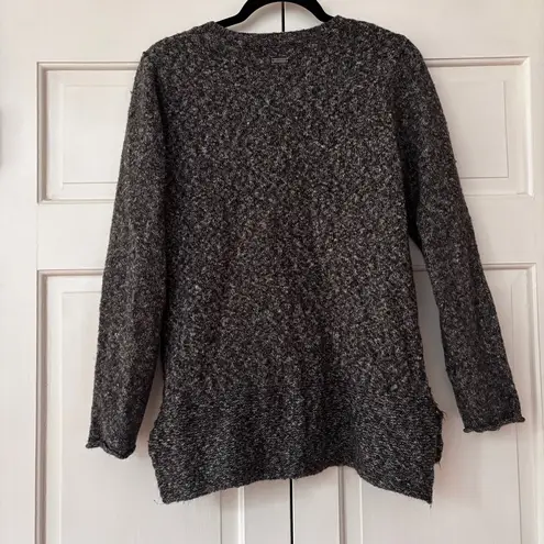 prAna Nolan Tunic Sweater Coal Gray Grey Size Small Crew Neck Braided Knit