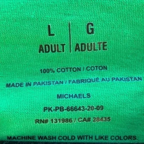 Happy St Patrick's Day Unisex Size L Green Crew Neck Short Sleeve T