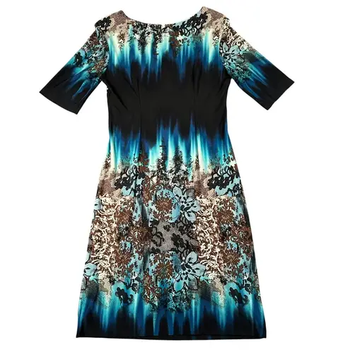 Connected Apparel Vtg Connected Apparel 6 Round Neck Pullover 3/4 Sleeve Sheath Dress Knee Length