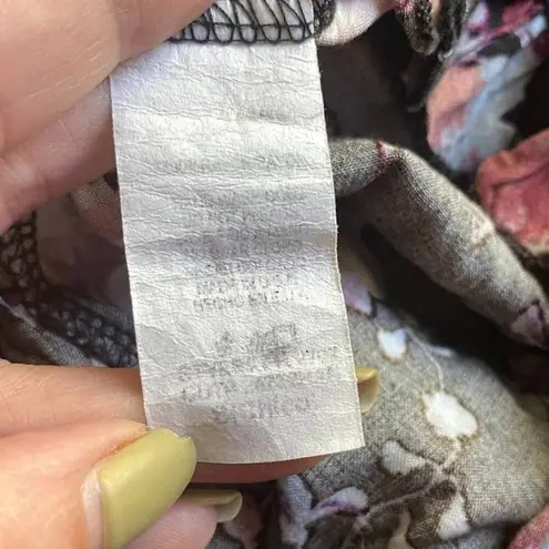 PaperMoon Black Multicolor Floral Lace Detail Scalloped Romper Women Sz S