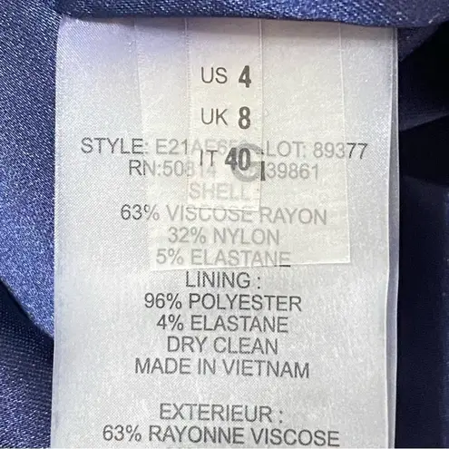 Elie Tahari Sheath Dress Size 4 Navy Black Colorblock Mod Cocktail Party