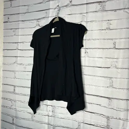 Ambiance Apparel Black Open Front Cardigan S Lightweight Layering Casual minimal