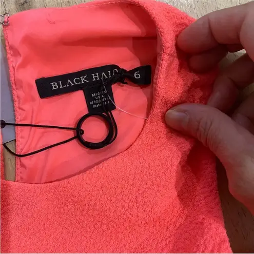 Black Halo sonny neon coral ruffle sleeveless mini dress