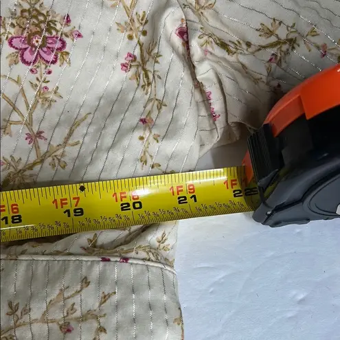 Worthington  Cream Pink Floral Blazer 22W metallic lace up tie back jacket plus