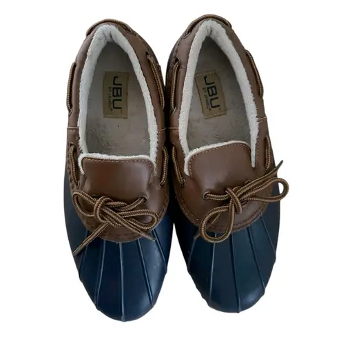 Jbu Gwen Womens Rubber Shoes Size 8 Brown Lined Duck Boots Rain Shoes