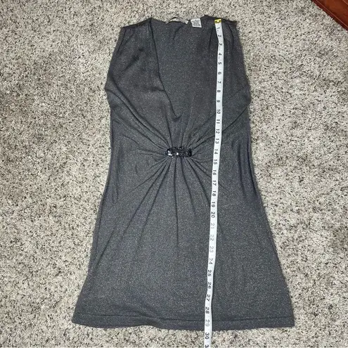 autumn cashmere Grey Cashmere Silk Blend Sleeveless Sequin Top Blouse Small