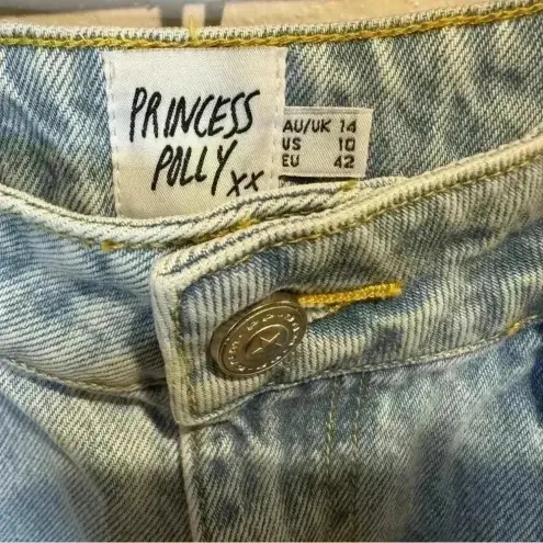 Princess Polly  Holland Ripped High Waist Straight‎ Leg Jeans Size US 10