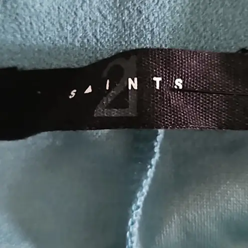 21 Saints Women’s Palazzo Wide Leg Pants Size M Mint Green High Waist Trousers Blue Size M