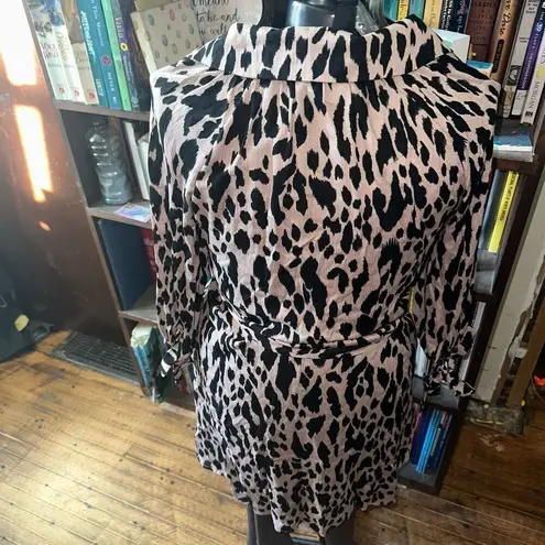 Heyson leopard print collared button down shirt dress