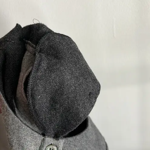 Vintage 70’s designer Oleg Cassini gray two toned wool button midi shift dress Size 14