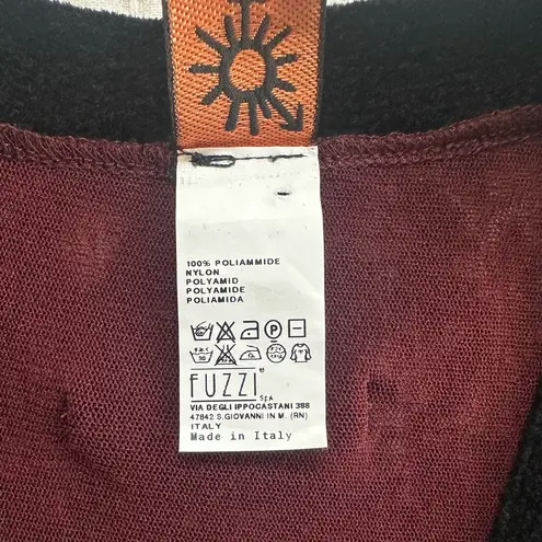 Jean Paul Gaultier Soleil Black and Burgundy Burnout Velvet V