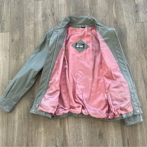 COMINT Genuine Leather Jacket Made in Argentina Size 9/10 Gray Vintage 1980s