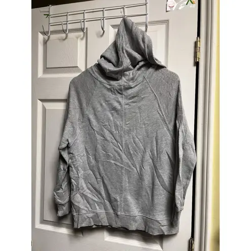 Miss Chievous 025-006 Hoodie Womens M Gray Lace Crochet Over Front Casual