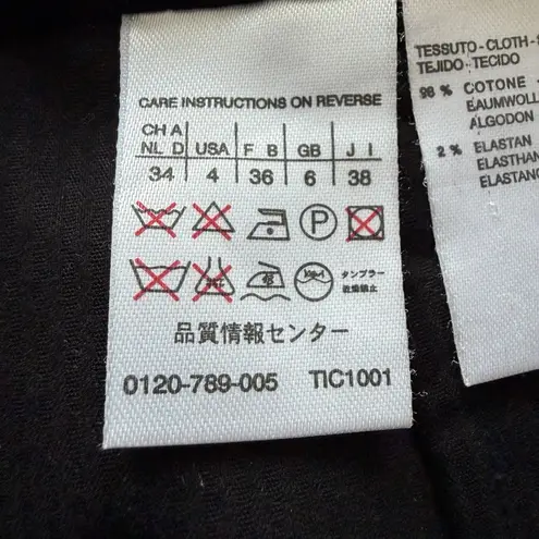 Weekend Max Mara Black Corduroy Pencil Skirt US 4 Stretch Back Slit Quiet Luxury