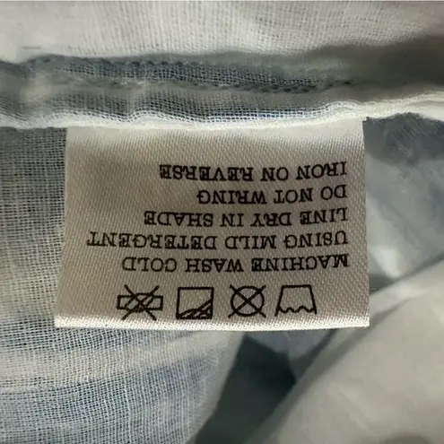 Olivia James The Label Striped Linen Dress Tie Shoulder Size XS Blue White