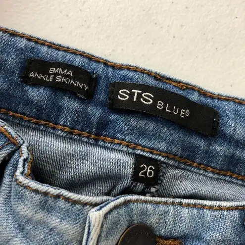 sts blue Womens Jeans Emma Ankle Skinny Distressed Medium Wash 26