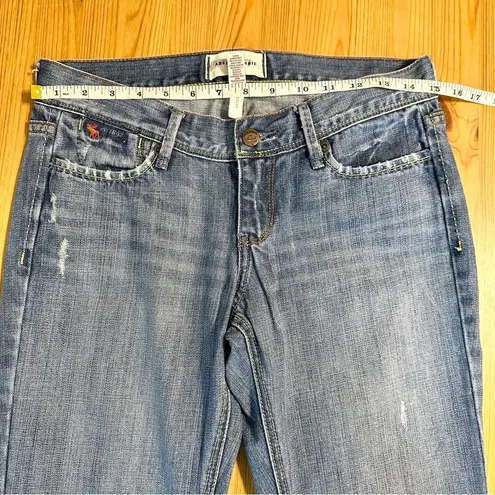 Abercrombie & Fitch VINTAGE  Y2K Mid Rise Bootcut Distressed Denim Jeans Size 4