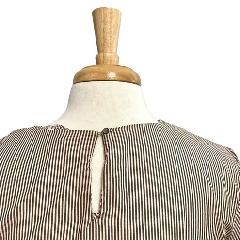 Erica Tanov Stripe Long Sleeve Popover Dress Modern Minimalist size 10/12