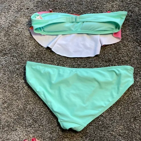 OP  Size M (7-9) Bandana Top & Bottom Bikini Green​​