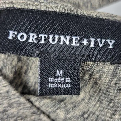 Fortune + Ivy Womens Top Size M Heather Gray Stitch Fix Cinched Long Sleeve