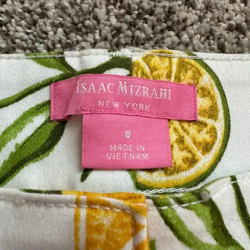 Isaac Mizrahi white lemon & lime print shorts size 8 NWOT