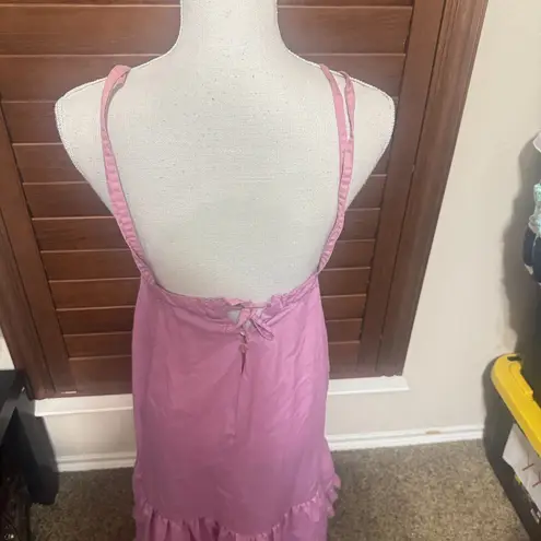 Vtg 70s Young Edwardian Dress By Arpeja Pink Tiered Prairie Cottage Hippie sz S