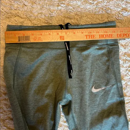 Nike  Running Womens Medium Mid Rise Epic Luxe Cropped Tights Pants Heather Green