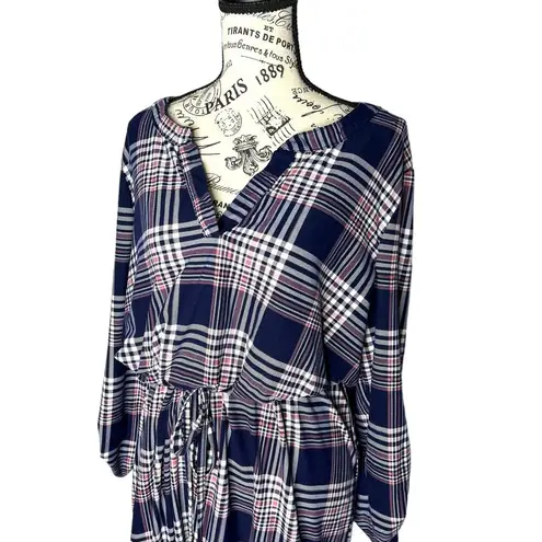 Bobbie & Brooks Bobbie Brooks Plus SIZE 1X Roll Tab Long Sleeve Elastic Waist Tie Blouson Dress