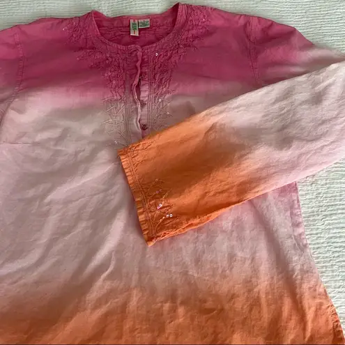 Bill Blass vintage pink ombre shirt S
